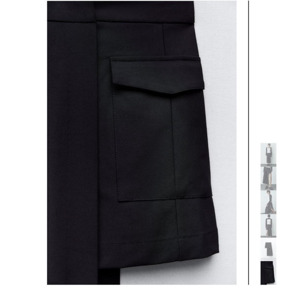 NWT ZARA ASYMMETRICAL PLEATED SKIRT DARK NAVY - Picture 6 of 6